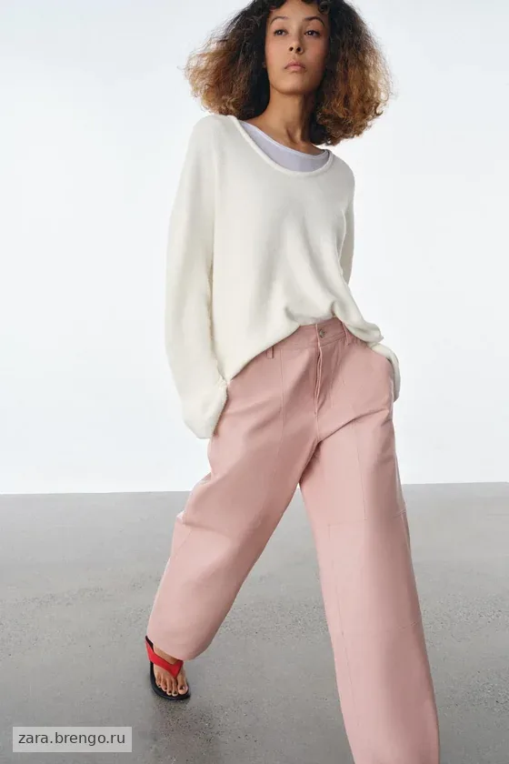 БРЮКИ ИЗ 100% КОЖИ — коллекция Zara «ZW» 