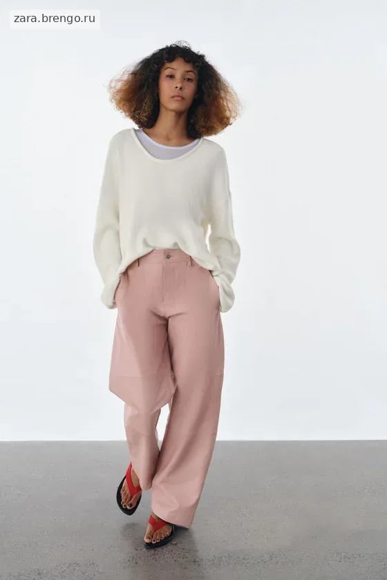 БРЮКИ ИЗ 100% КОЖИ — коллекция Zara «ZW» 