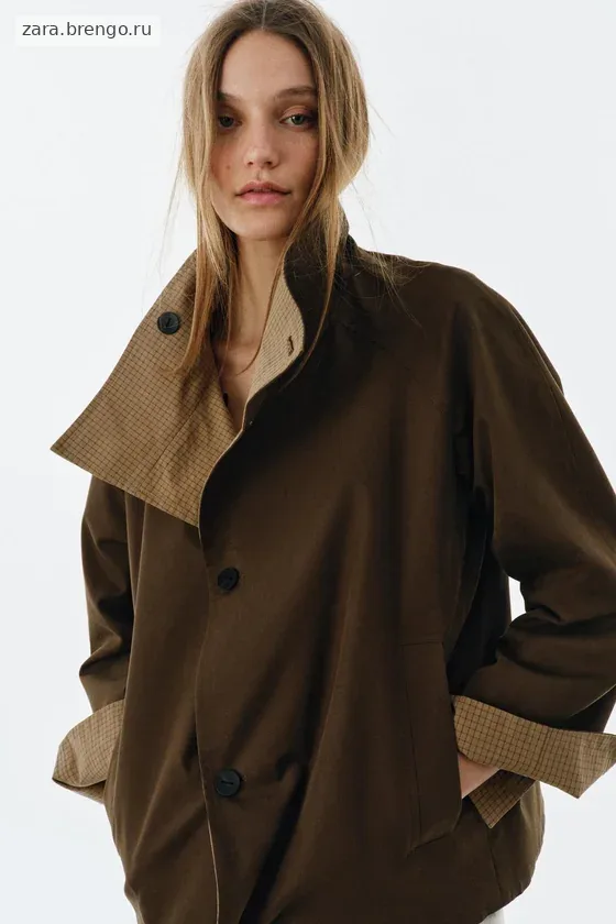 ДВУСТОРОННЯЯ КУРТКА В КЛЕТКУ — коллекция Zara «ZW»