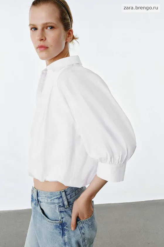 РУБАШКА С ОБЪЕМНЫМИ РУКАВАМИ коллекция Zara «ZW»