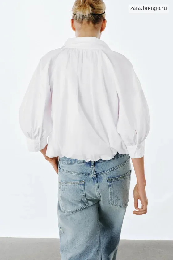 РУБАШКА С ОБЪЕМНЫМИ РУКАВАМИ коллекция Zara «ZW»
