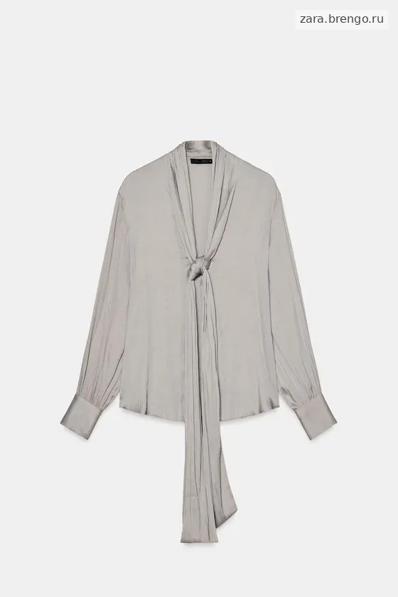 БЛУЗА С V-ОБРАЗНЫМ ВЫРЕЗОМ И ЗАВЯЗКАМИ — коллекция Zara «ZW»