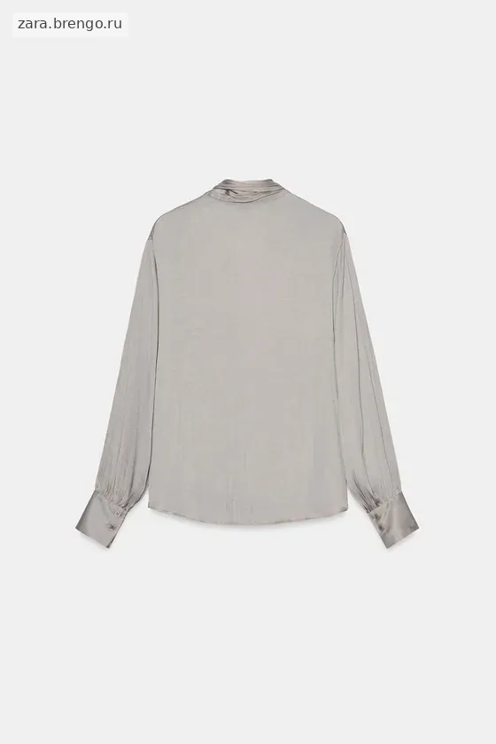 БЛУЗА С V-ОБРАЗНЫМ ВЫРЕЗОМ И ЗАВЯЗКАМИ — коллекция Zara «ZW»