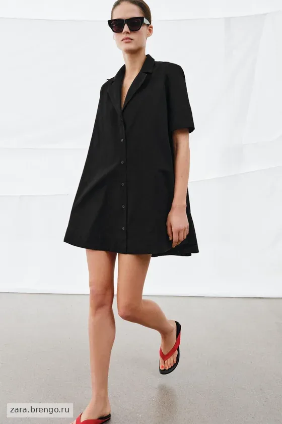 КОРОТКОЕ ПЛАТЬЕ ИЗ ПОПЛИНА — коллекция Zara «ZW»