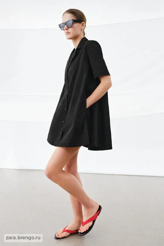 КОРОТКОЕ ПЛАТЬЕ ИЗ ПОПЛИНА — коллекция Zara «ZW»