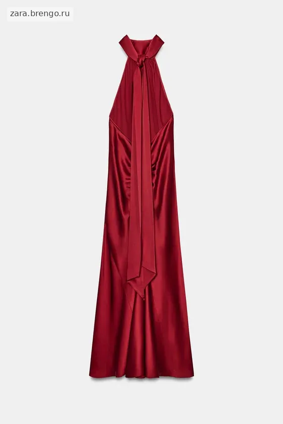 АТЛАСНОЕ ПЛАТЬЕ ХАЛТЕР — коллекция Zara «ZW»