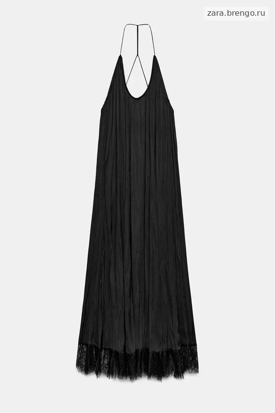 АТЛАСНОЕ ПЛАТЬЕ ХАЛТЕР С КРУЖЕВОМ — коллекция Zara «ZW»