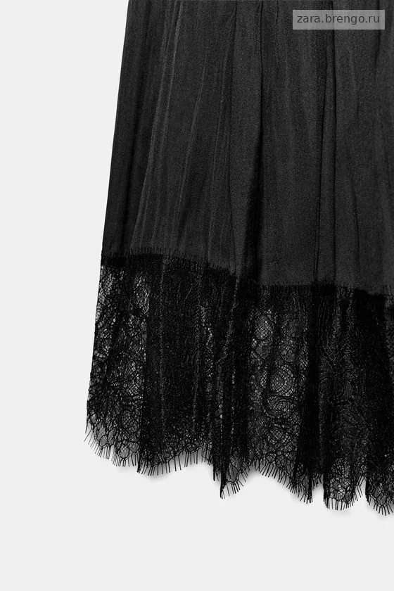 АТЛАСНОЕ ПЛАТЬЕ ХАЛТЕР С КРУЖЕВОМ — коллекция Zara «ZW»