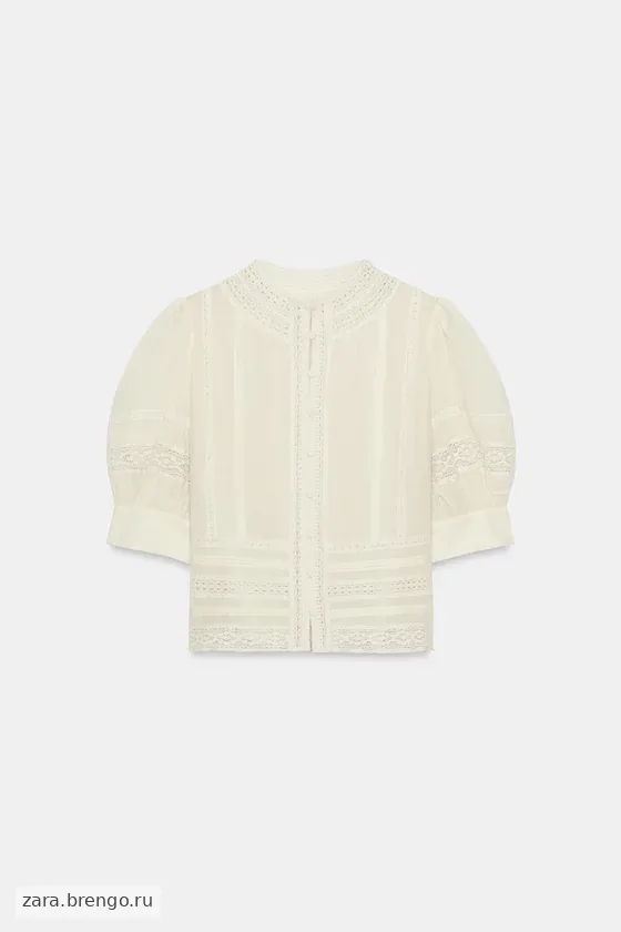 РОМАНТИЧНАЯ БЛУЗА С КРУЖЕВОМ — коллекция Zara «ZW»