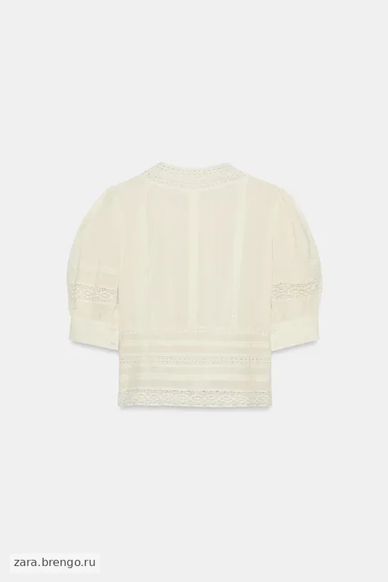 РОМАНТИЧНАЯ БЛУЗА С КРУЖЕВОМ — коллекция Zara «ZW»