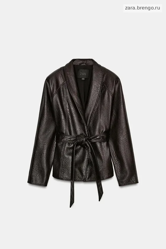 КУРТКА ИЗ ИСКУССТВЕННОЙ КОЖИ С ПОЯСОМ — коллекция Zara «ZW»