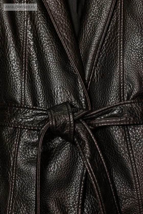 КУРТКА ИЗ ИСКУССТВЕННОЙ КОЖИ С ПОЯСОМ — коллекция Zara «ZW»