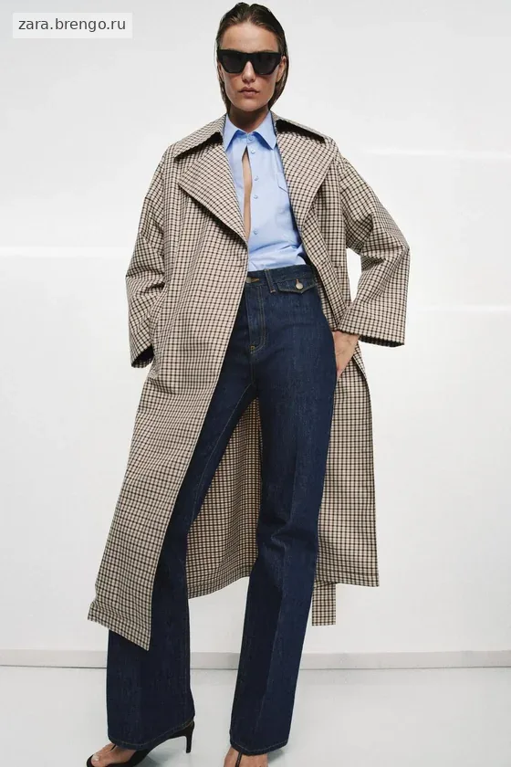 ТРЕНЧ ОВЕРСАЙЗ В КЛЕТКУ — коллекция Zara «ZW»
