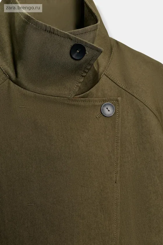 КОРОТКИЙ ТРЕНЧ С ВЫСОКИМ ВОРОТНИКОМ — коллекция Zara «ZW»