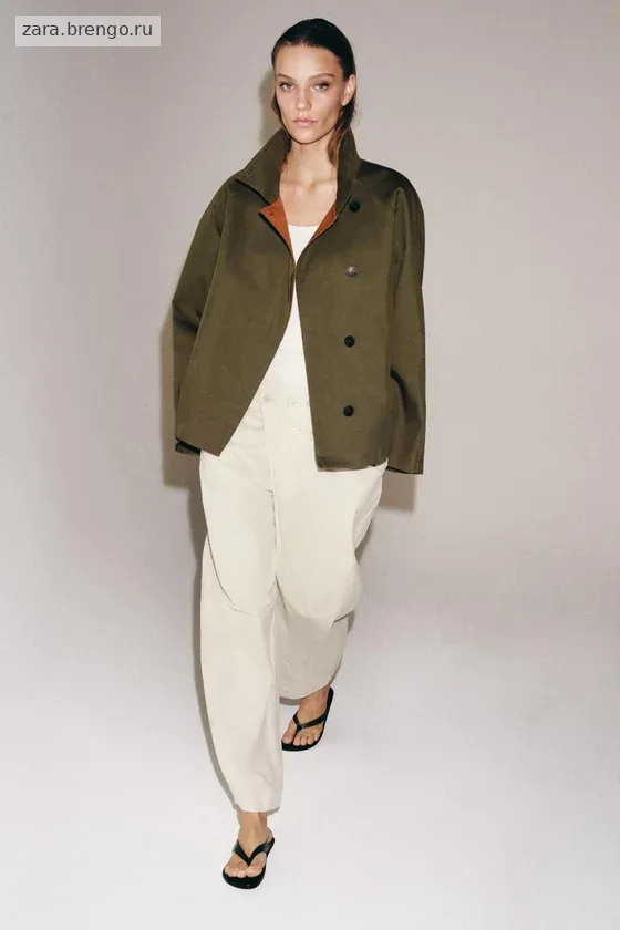КОРОТКИЙ ТРЕНЧ С ВЫСОКИМ ВОРОТНИКОМ — коллекция Zara «ZW»