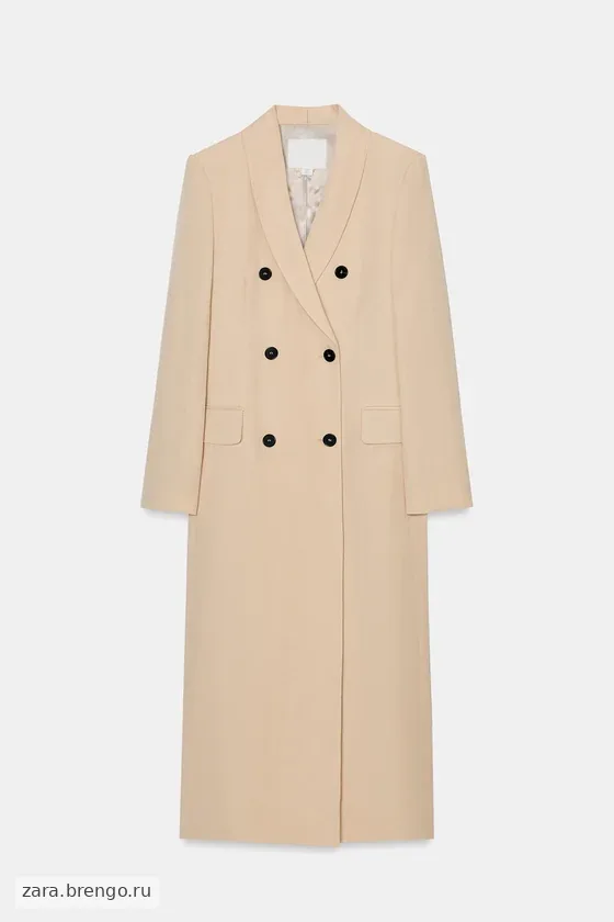 ДВУБОРТНОЕ СТРУЯЩЕЕСЯ ПАЛЬТО — коллекция Zara «ZW»