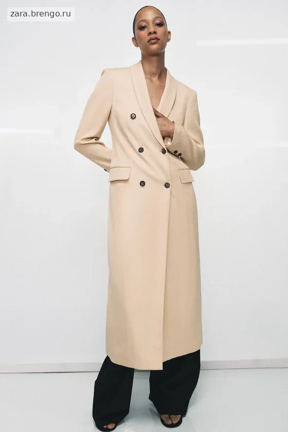 ДВУБОРТНОЕ СТРУЯЩЕЕСЯ ПАЛЬТО — коллекция Zara «ZW»