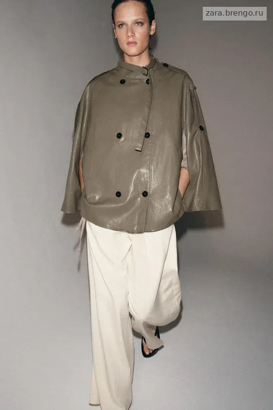 КУРТКА-НАКИДКА ИЗ ИСКУССТВЕННОЙ КОЖИ — коллекция Zara «ZW»
