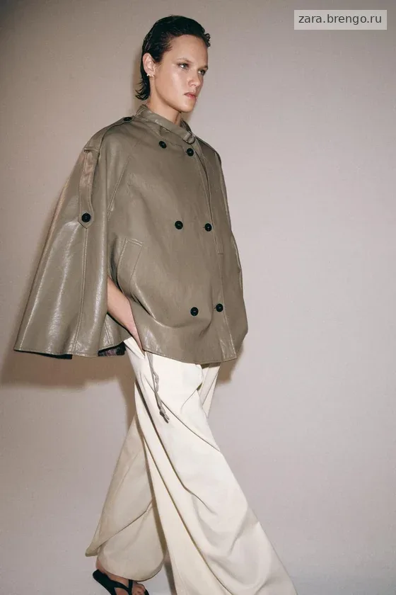 КУРТКА-НАКИДКА ИЗ ИСКУССТВЕННОЙ КОЖИ — коллекция Zara «ZW»