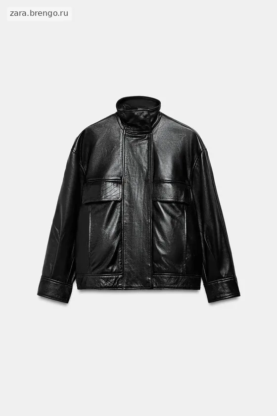 КОЖАНАЯ КУРТКА С КАРМАНАМИ — коллекция Zara «ZW» лимитированная серия