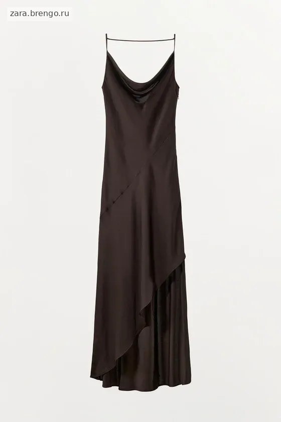 АТЛАСНОЕ ПЛАТЬЕ С ДРАПИРОВАННЫМ ВЫРЕЗОМ