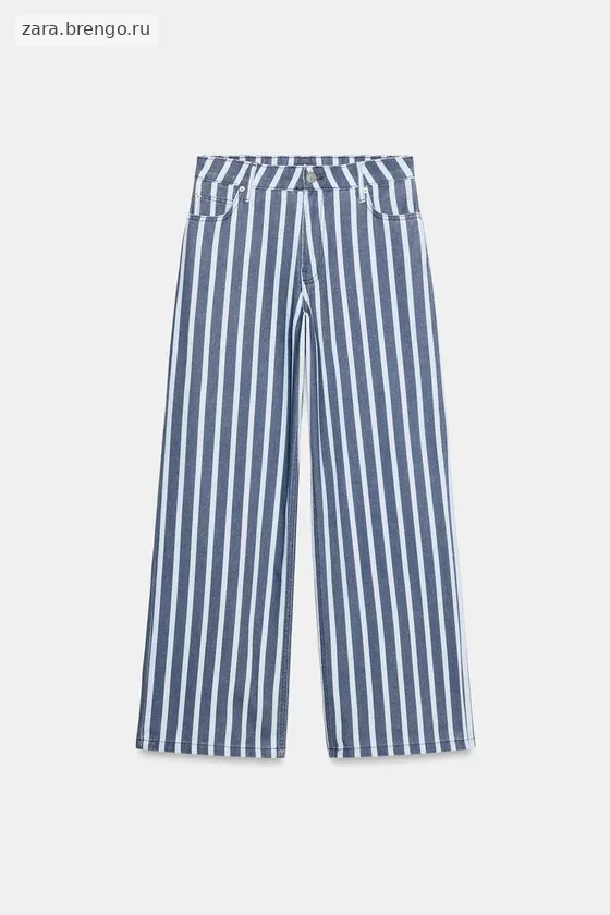 ДЖИНСЫ коллекция Zara «ZW» LOOSE СО СРЕДНЕЙ ПОСАДКОЙ И ПОЛОСКАМИ