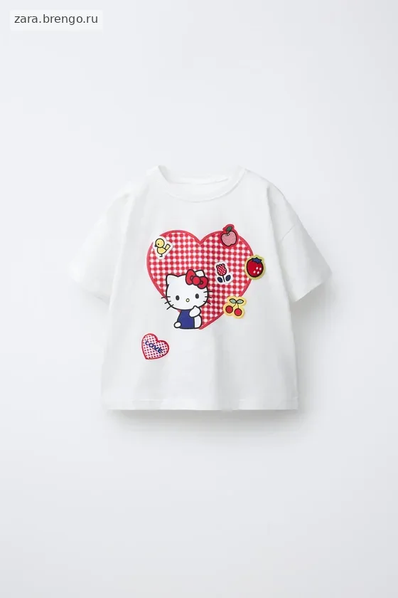 ФУТБОЛКА С СЕРДЦЕМ ВИШИ HELLO KITTY ©