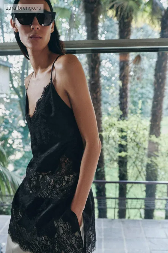 ДЛИННЫЙ КРУЖЕВНОЙ ТОП — коллекция Zara «ZW»