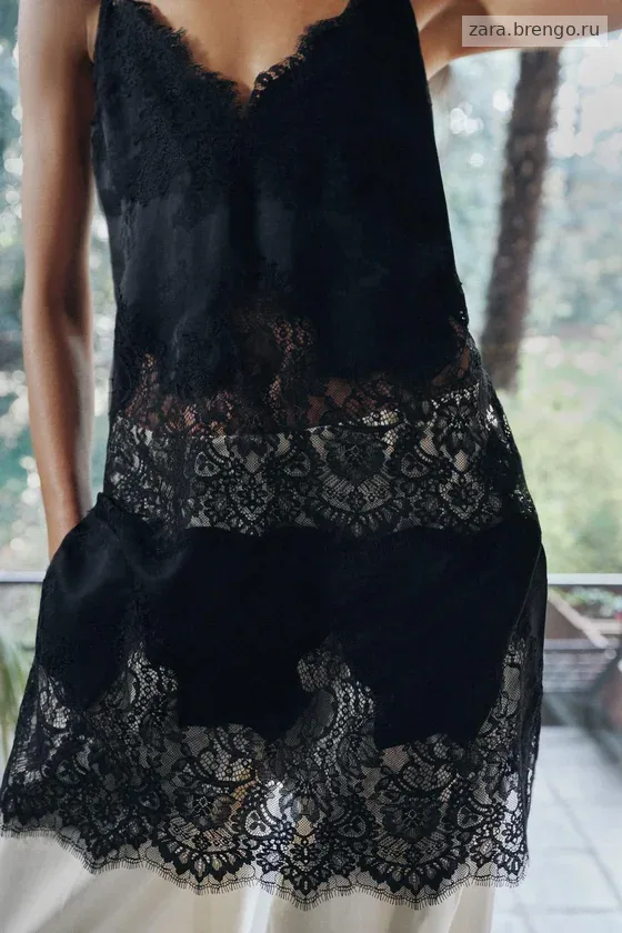 ДЛИННЫЙ КРУЖЕВНОЙ ТОП — коллекция Zara «ZW»