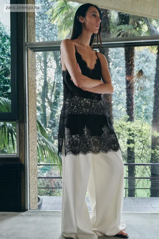 ДЛИННЫЙ КРУЖЕВНОЙ ТОП — коллекция Zara «ZW»