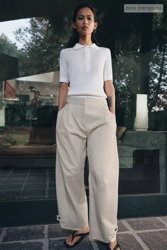 БРЮКИ ЧИНОС С ХЛЯСТИКАМИ — коллекция Zara «ZW»