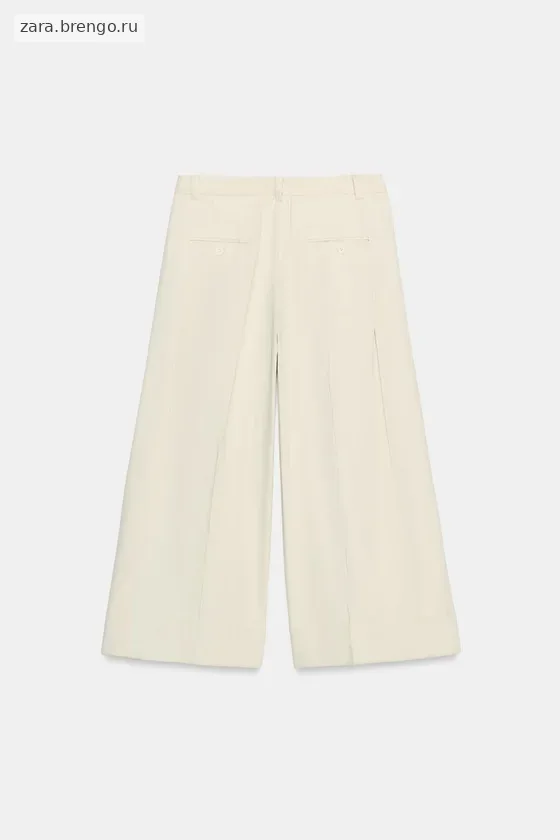 БРЮКИ С ЗАЩИПАМИ ИЗ СМЕСОВОГО ЛЬНА — коллекция Zara «ZW»