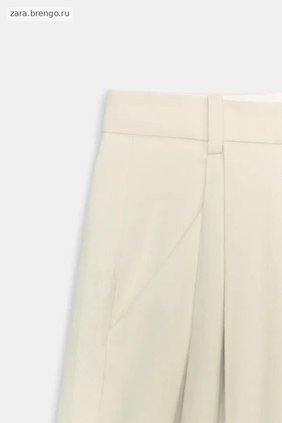 БРЮКИ С ЗАЩИПАМИ ИЗ СМЕСОВОГО ЛЬНА — коллекция Zara «ZW»