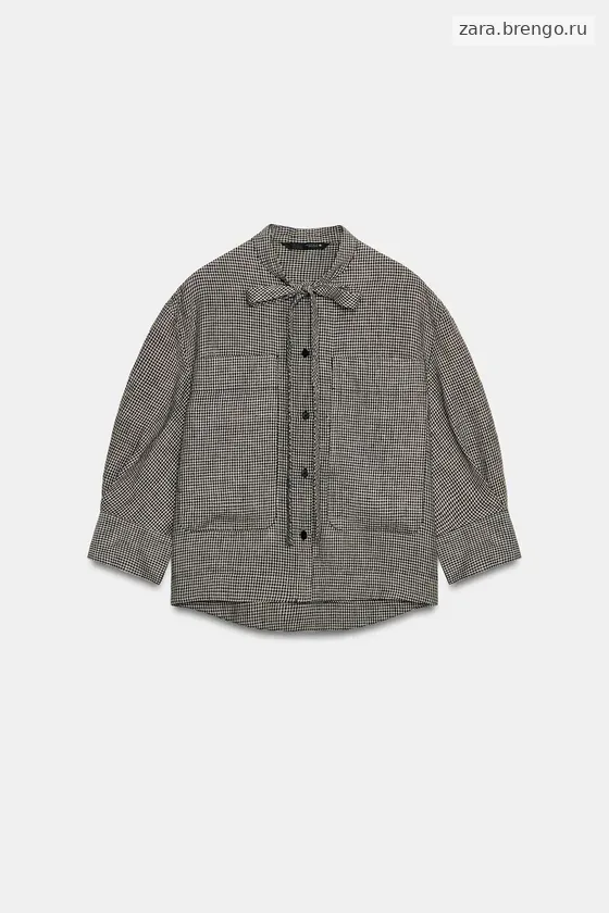 РУБАШКА В КЛЕТКУ ИЗ ЛЬНА — коллекция Zara «ZW»
