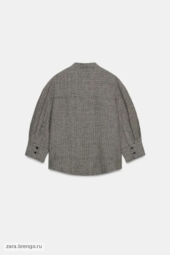 РУБАШКА В КЛЕТКУ ИЗ ЛЬНА — коллекция Zara «ZW»