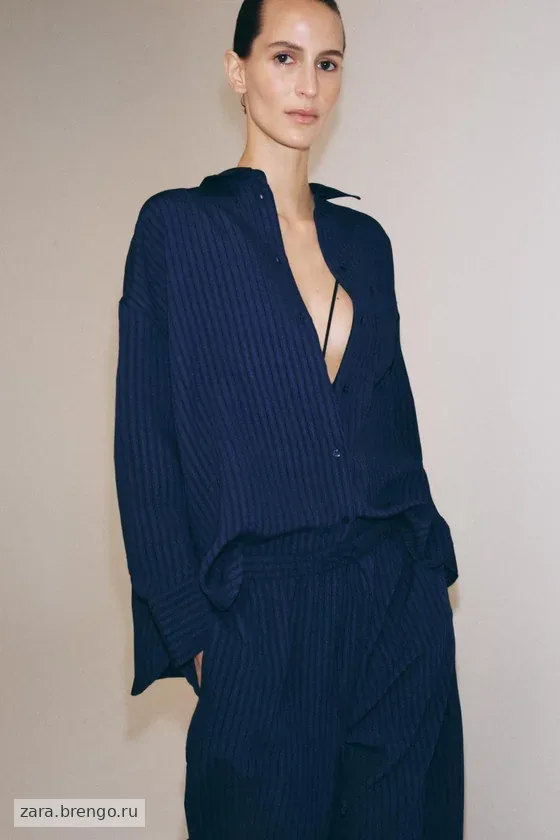 РУБАШКА В ПОЛОСКУ ЖАККАРД — коллекция Zara «ZW»
