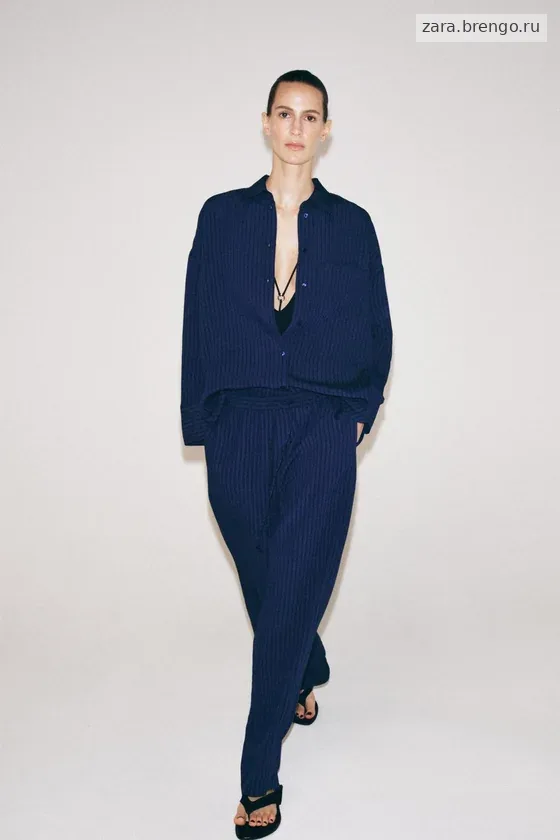 РУБАШКА В ПОЛОСКУ ЖАККАРД — коллекция Zara «ZW»