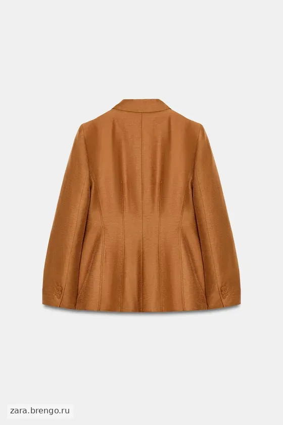 БЛЕЙЗЕР ИЗ СМЕСОВОГО ЛЬНА С ОБТЯНУТЫМИ ПУГОВИЦАМИ