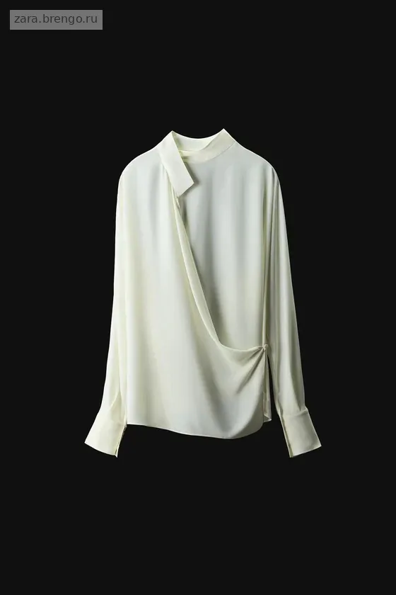 БЛУЗА НА ЗАПАХЕ ИЗ СТРУЯЩЕЙСЯ ТКАНИ — коллекция Zara «ZW»