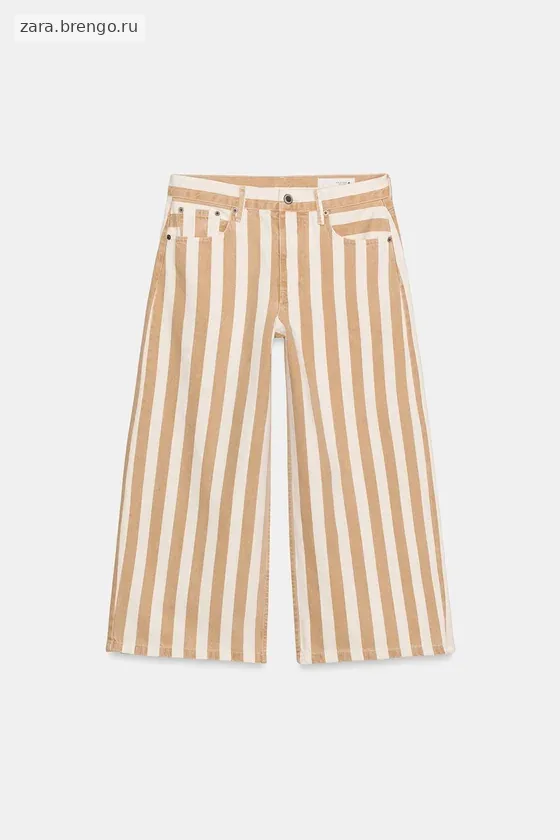 ДЖИНСЫ КЮЛОТЫ В ПОЛОСКУ СО СРЕДНЕЙ ПОСАДКОЙ — коллекция Zara «ZW»