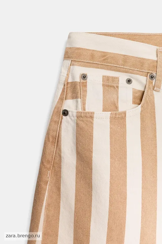 ДЖИНСЫ КЮЛОТЫ В ПОЛОСКУ СО СРЕДНЕЙ ПОСАДКОЙ — коллекция Zara «ZW»