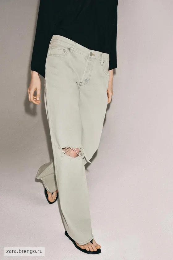 ДЖИНСЫ -FIT С НИЗКОЙ ПОСАДКОЙ И РАЗРЫВАМИ — коллекция Zara «ZW»