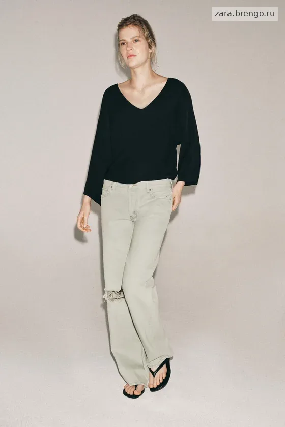ДЖИНСЫ -FIT С НИЗКОЙ ПОСАДКОЙ И РАЗРЫВАМИ — коллекция Zara «ZW»