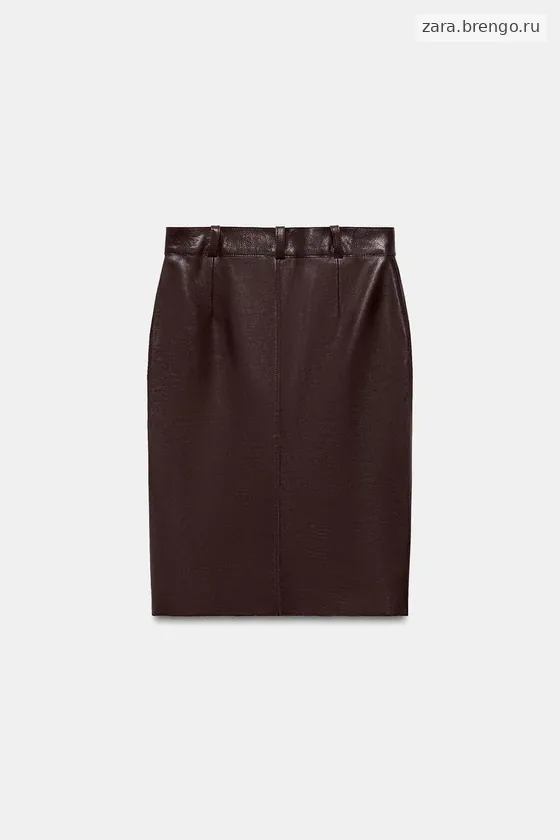 ЮБКА МИДИ ИЗ КОЖИ — коллекция Zara «ZW» лимитированная серия