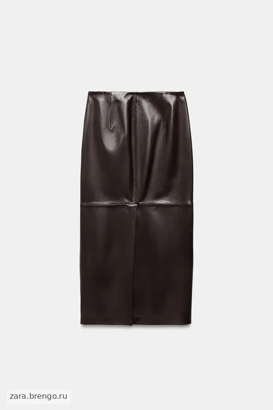 ЮБКА МИДИ ИЗ 100% КОЖИ — коллекция Zara «ZW»