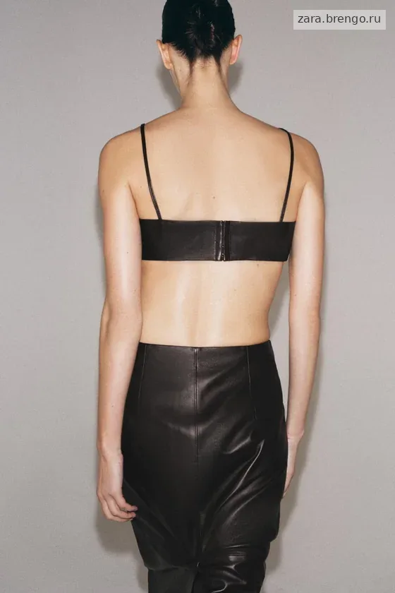 УКОРОЧЕННЫЙ ТОП ИЗ 100% КОЖИ — коллекция Zara «ZW»