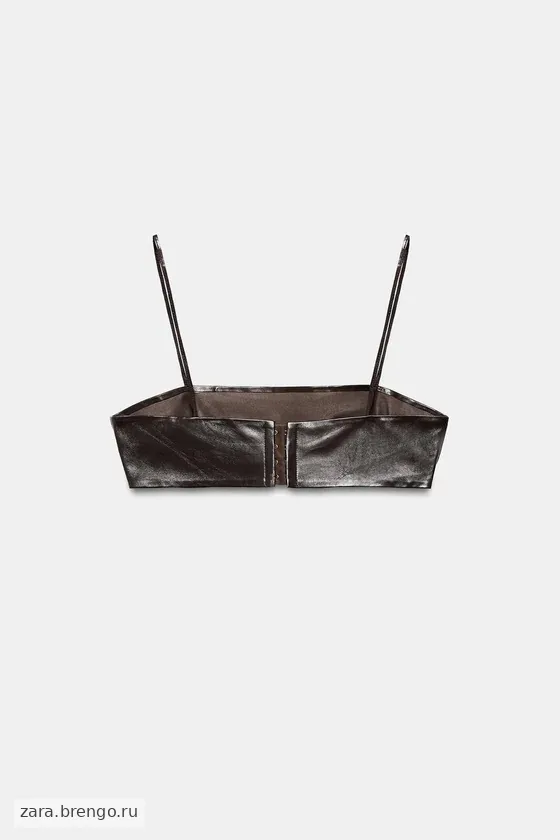 УКОРОЧЕННЫЙ ТОП ИЗ 100% КОЖИ — коллекция Zara «ZW»