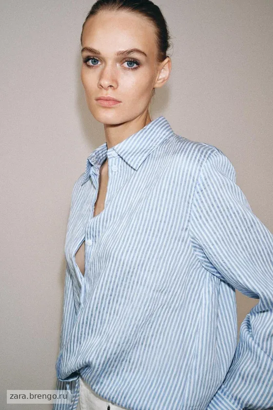 РУБАШКА В ПОЛОСКУ С ЗАВЯЗКАМИ — коллекция Zara «ZW»