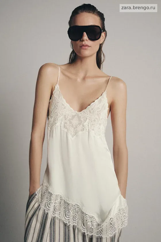 ТОП В БЕЛЬЕВОМ СТИЛЕ С КРУЖЕВОМ — коллекция Zara «ZW»