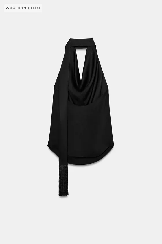 ТОП-ХАЛТЕР С ШАРФОМ И БАХРОМОЙ — коллекция Zara «ZW»